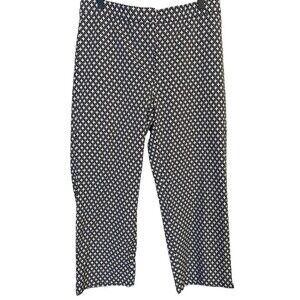 J Jill Womens Pants Floral Navy Print Chino Stretch Size 12 Straight Leg